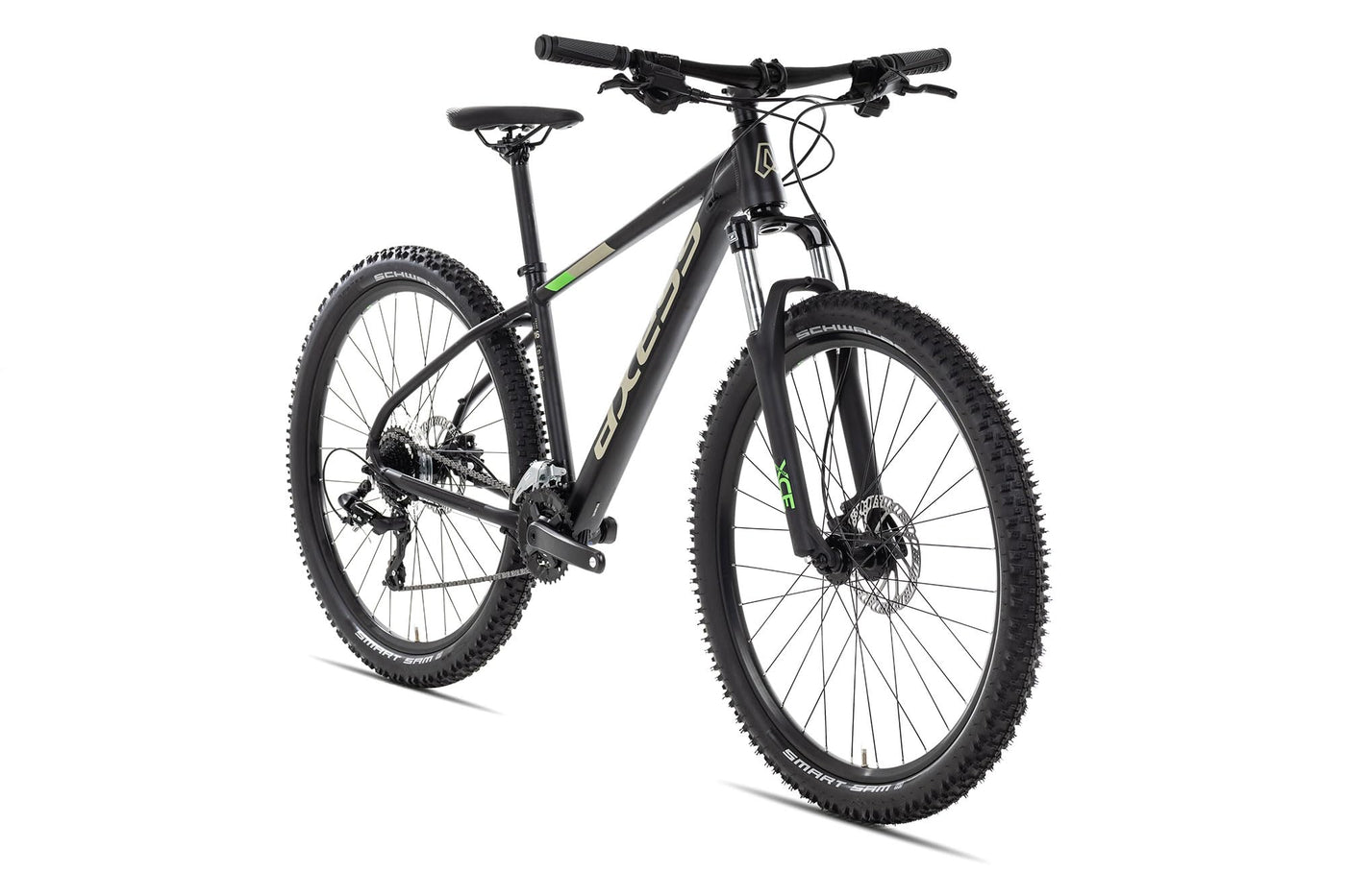 Axess Brash Mountainbike | MTB-Hardtail | 16-Gang Schaltung | Hydraulische Scheibenbremsen, Farbe:matt Black, Rahmengröße:14 Zoll, Laufradgröße:27.5 Zoll
