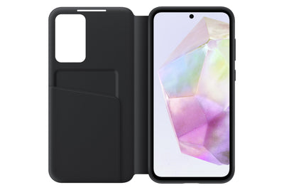 Samsung Smart View Wallet Smartphone Case EF-ZA356 für das Galaxy A35 5G, Handyhülle, Kartenfach, Sichtfenster, Black