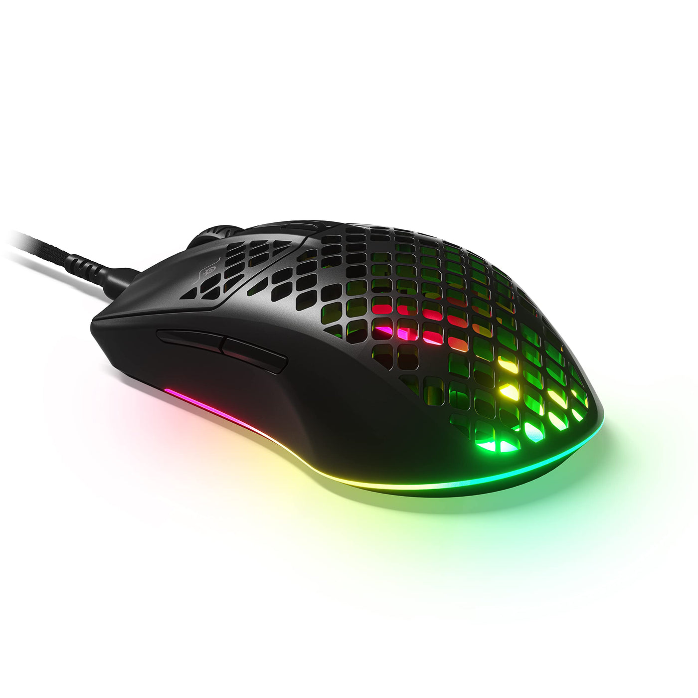 SteelSeries Aerox 3 Wireless - RGB Gaming-Mouse mit Öffnungen in der Oberfläche - Federleichtes, wasserabweisendes Design - Optischer TrueMove Air-Sensor mit 18.000 DPI - Onyx