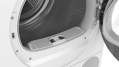 Siemens WQ45H2BECO, iQ500, Smarter Wärmepumpentrockner 9 kg, Selbstreinigender Kondensator, autoDry, speedPack, Reversierende Trommel, Nachlegefunktion, halbe Beladung, Trommelinnenbeleuchtung, Weiß