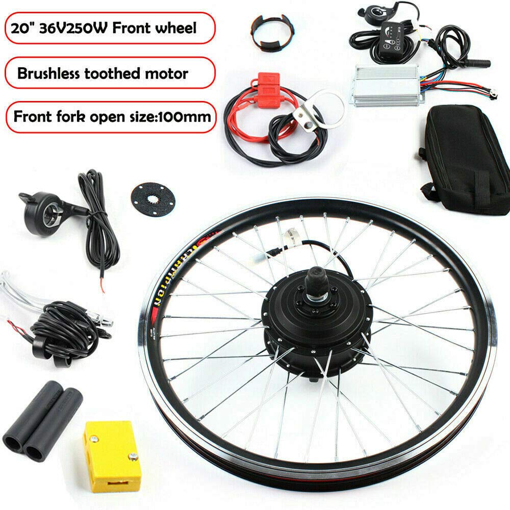Bathrena Elektrofahrrad Umbausatz 20 Zoll E-Bike Conversion Kit 36V/48V Elektrofahrrad Vorderrad/Hinterrad Umbausatz Motor E-Bike Conversion Kit (36V 250W Vorderrad)