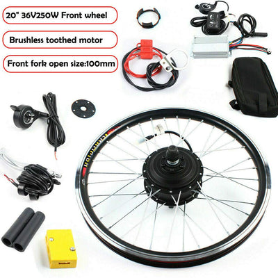 Bathrena Elektrofahrrad Umbausatz 20 Zoll E-Bike Conversion Kit 36V/48V Elektrofahrrad Vorderrad/Hinterrad Umbausatz Motor E-Bike Conversion Kit (36V 250W Vorderrad)