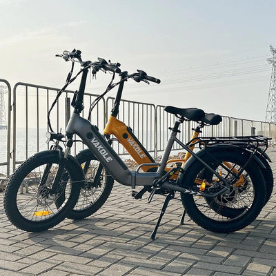 VAKOLE VT4 E-Bike Klapprad 20 Zoll Tiefeinsteiger Elektrofahrräder mit 36V 13Ah Akku, 75Km Reichweite - 3.0 Zoll Reifen E-Fahrrad, 7-Gang Fatbike Ebike für Herren Damen