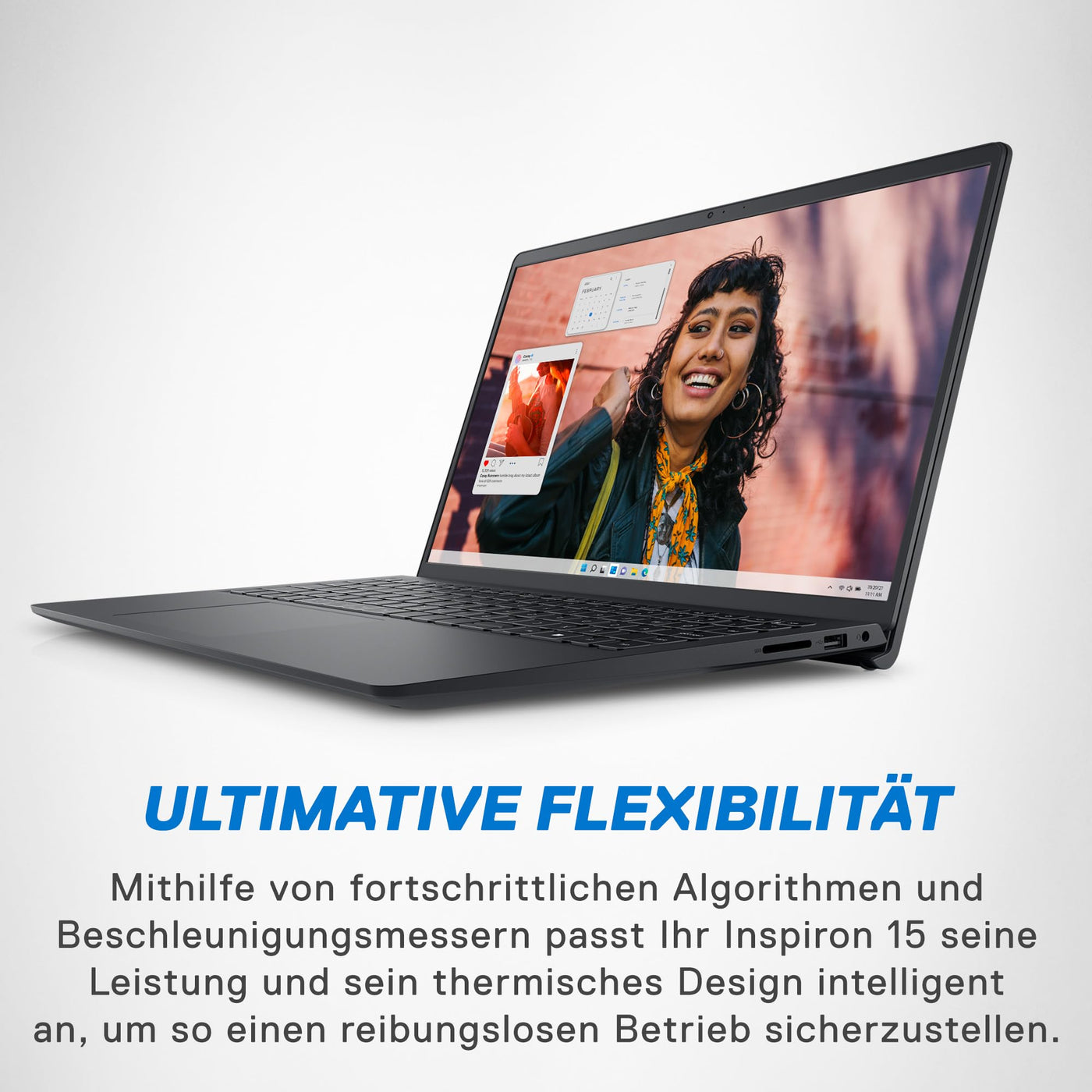 Dell Inspiron 15 3530 Laptop 15.6 Inch FHD 120Hz Display, Intel Core i5-1334U, 8GB RAM DDR4, 512GB SSD, Intel UHD Graphics, Windows 11 Home, German QWERTZ Keyboard, Carbon Black