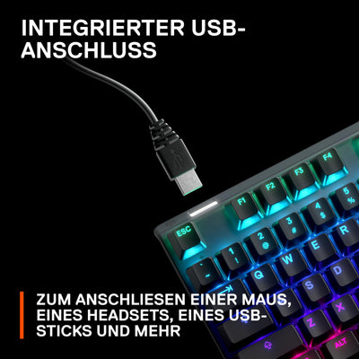 SteelSeries Apex Pro HyperMagnetic Gaming-Tastatur – Die schnellste Tastatur der Welt – Anpassbares Ansprechverhalten – OLED-Bildschirm – RGB – USB-Passthrough – Deutsches Tastatur (QWERTZ)