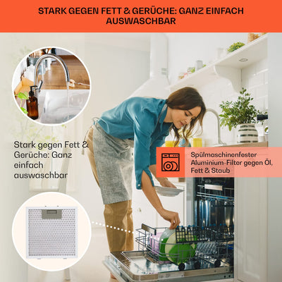 Klarstein Barett Inselabzugshaube - Dunstabzugshaube, Inselhaube, Ø 35cm, 190 W Motorleistung, max. 560 m³/h Umluftleistung, 3 Leistungsstufen, LED-Kochflächenbeleuchtung, Edelstahl, weiß