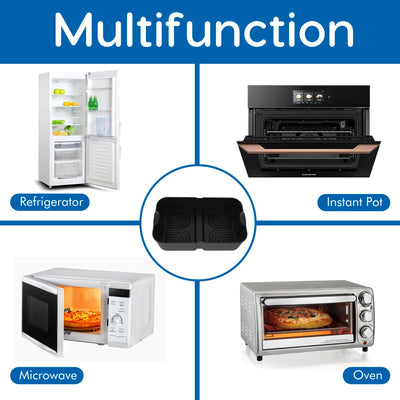 Höheres Ninja Heißluftfritteuse Zubehör für Ninja Foodi Flexdrawer 10,4 L AF500DE, COSORI Heißluftfritteuse Zubehör 10L Silikonform, Airfryer Zubehör für Ninja AF500EU AF500EUCP (3 Stück, Schwarz)