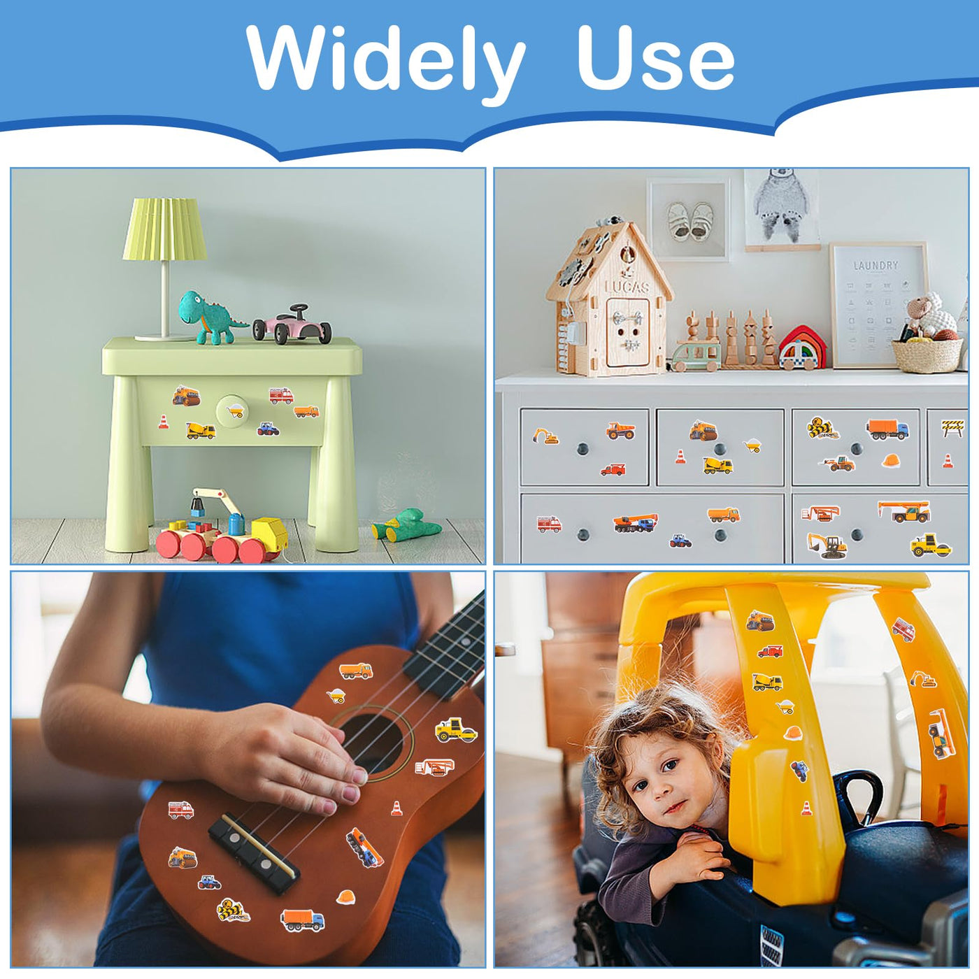 3D Aufkleber für Kinder & Kleinkinder, Auto Bagger Sticker 12 Blätter, Geschwollen Stickers für Jungen Mädchen Lehrer, Kindergeburtstag Gastgeschenke Party (17 * 7cm)