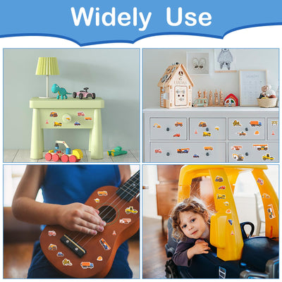 3D Aufkleber für Kinder & Kleinkinder, Auto Bagger Sticker 12 Blätter, Geschwollen Stickers für Jungen Mädchen Lehrer, Kindergeburtstag Gastgeschenke Party (17 * 7cm)