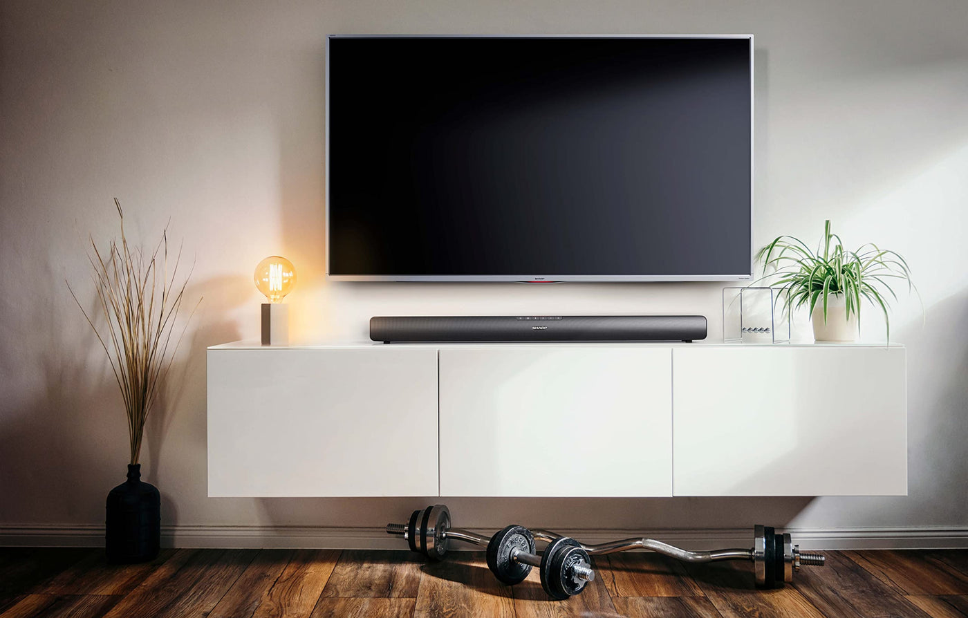 SHARP HTSB100 2.0 Soundbar 75W (USB, Bluetooth, HDMI, Optisch, AUX-In (3,5mm), Breite: 80cm), schwarz