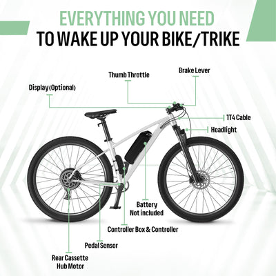 BAFANG 48V 500W Heckmotor Elektrofahrrad-Umrüstset - für 28" 700C Räder, Hinter-Kassetten-Nabenmotor mit Felge, DZ40 Anzeige, PAS-Sensor & Steuergerät für Stadt- und Bergfahrräde