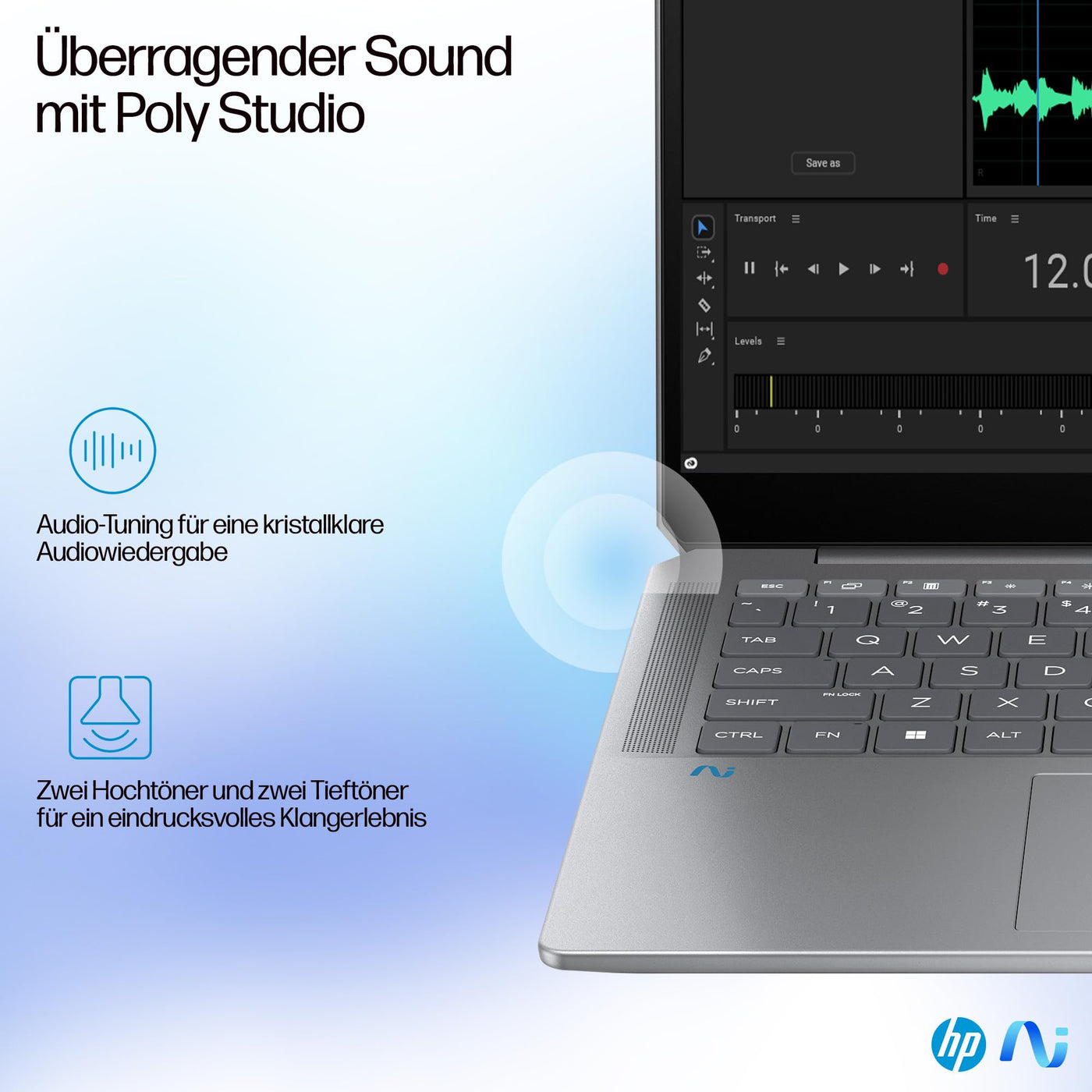 HP OmniBook Ultra Next Gen AI Laptop | AMD Ryzen AI 9 HX 375 mit dedizierte NPU für KI | 55 NPU TOPS | Copilot+ PC | 14" 2,8K IPS Touchscreen 400 Nits | 32 GB RAM | 1TB SSD | QWERTZ | Win11 | Silber