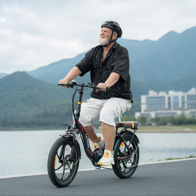 Fafrees F20+Pro E Bike Klapprad, Upgrade 2025 Ebike Herren 20 * 3.0 Zoll, Elektrofahrrad 22.5Ah/810Wh Akku, E-Bike Damen 250W 25km/h, Fatbike 7S, E-Fahrrad Klappbar Lagergewicht 140 KG (Buntes Blau)