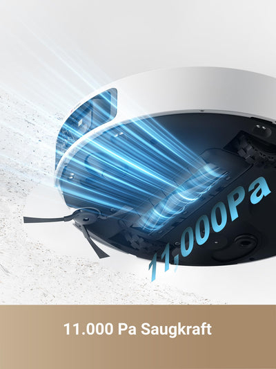 DREAME L40 Ultra Saugroboter mit Wischfunktion und Hebarem Wischmopp, ausziehbarer und anhebbarer Seitenbürste, 11.000 Pa Saugleistung, 65 °C Selbstreinigung von Mopp und Waschbrett