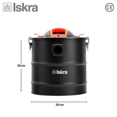 Iskra Aschesauger für Kamin, Ofen etc. 1000W Kaminsauger 18L, Blasfunktion, Aschesauger Pelletofen