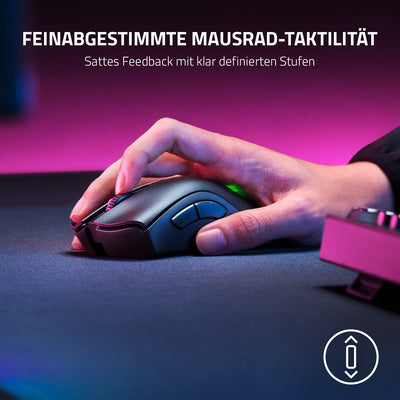 Razer DeathAdder V2 Pro - Kabellose Gaming-Maus mit klassenbester Ergonomie mit 20K DPI Focus+ Sensor (Optische Maus-Switches, 70 Stunden Akku-Laufzeit, 3 Verbindungsmodi) Schwarz
