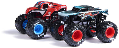 Monster Jam - Zweier-Pack Original Monster Trucks im Marvel Superhelden-Design, zum Spielen und Sammeln, Maßstab 1:64, ab 3 Jahren (Sortierung mit verschiedenen Truck-Paarungen, Zufallsauswahl)