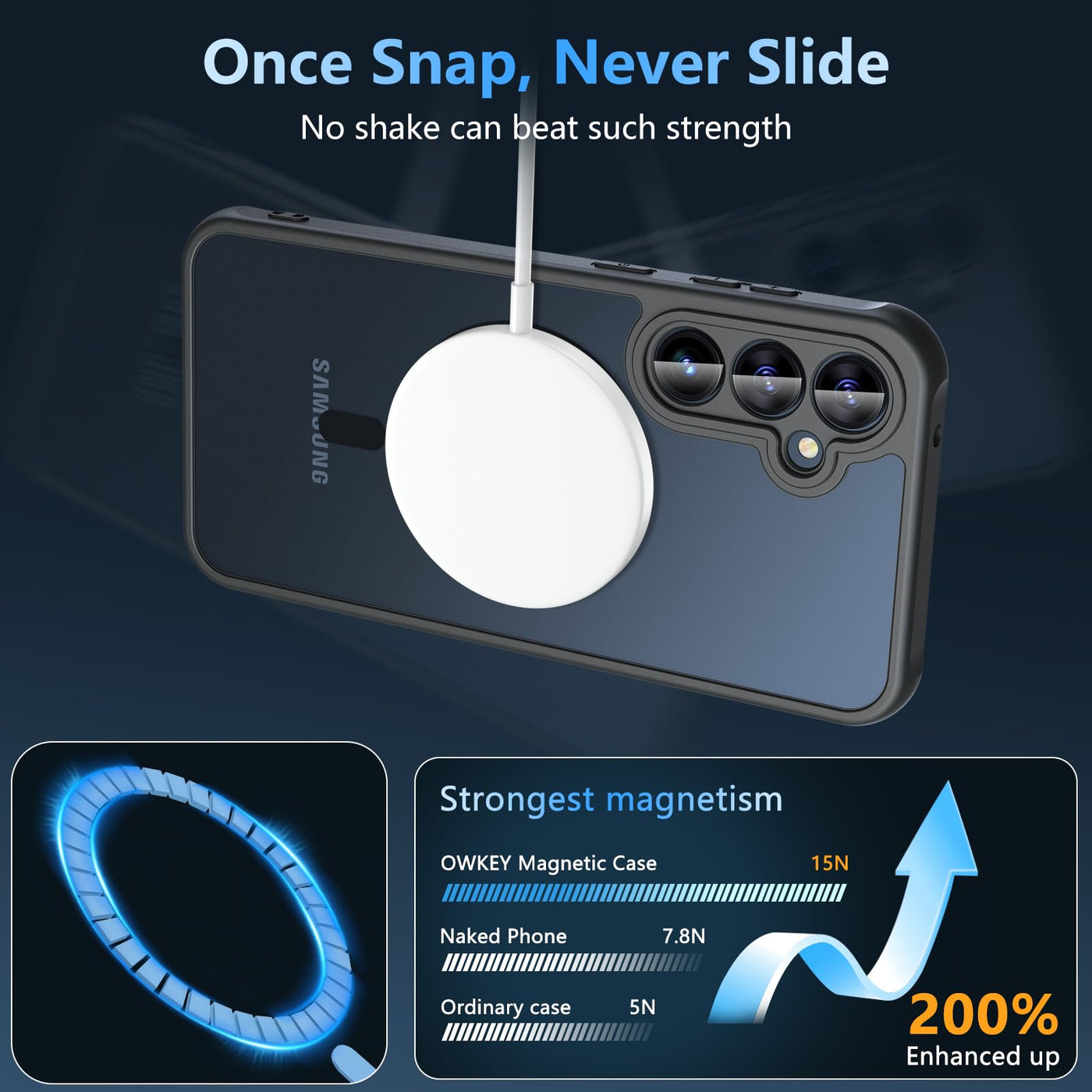 Hülle für Samsung Galaxy S23 FE 5G für Magsafe mit Panzer Schutz Glas, [Schutz in Militärqualität] Stoßfest Magnetisch Handyhülle Samsung S23 FE Case Dünn Outdoor Cover Schutzhülle für S23 FE, Schwarz