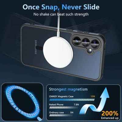 Hülle für Samsung Galaxy S23 FE 5G für Magsafe mit Panzer Schutz Glas, [Schutz in Militärqualität] Stoßfest Magnetisch Handyhülle Samsung S23 FE Case Dünn Outdoor Cover Schutzhülle für S23 FE, Schwarz