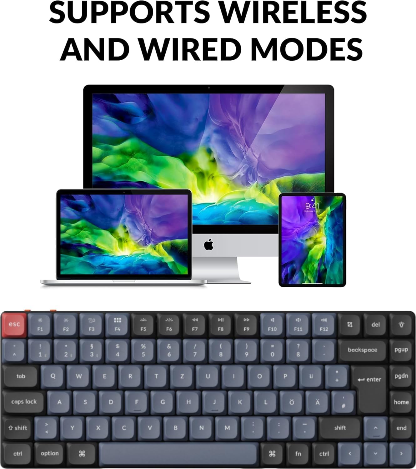 Keychron K3 Pro QMK/VIA Custom Ultra-Slim Wireless Mechanical Keyboard, Hot-swappable Bluetooth/Wired DE-ISO Layout Programmable RGB Backlit Brown Switch Gaming Keyboard for Mac Windows