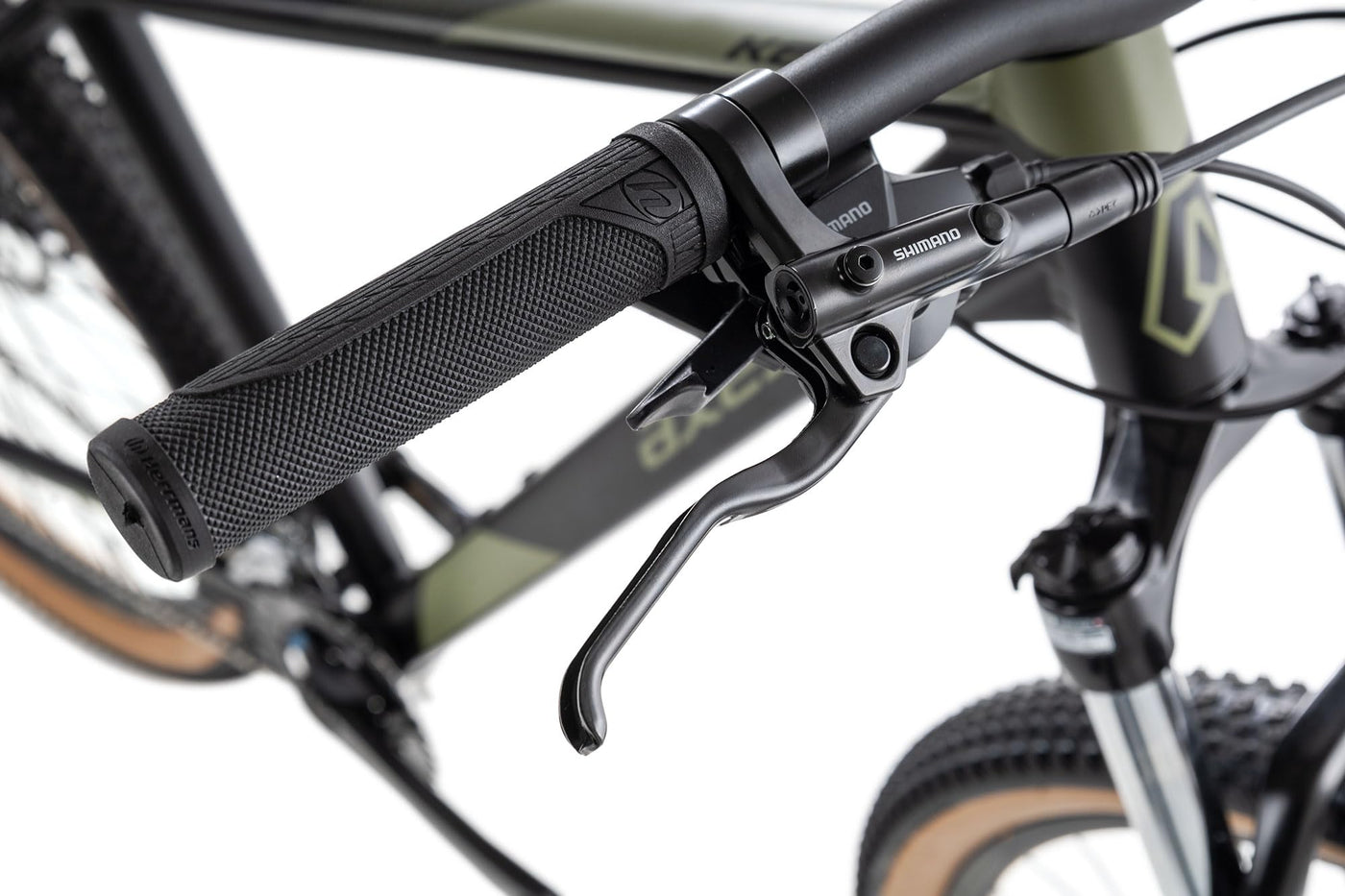 Axess Keedo | Herren-Mountainbike | MTB-Hardtail | 16-Gang Schaltung | hydraulische Scheibenbremsen, Farbe:satinblack Olive, Rahmengröße:16 Zoll, Laufradgröße:27.5 Zoll