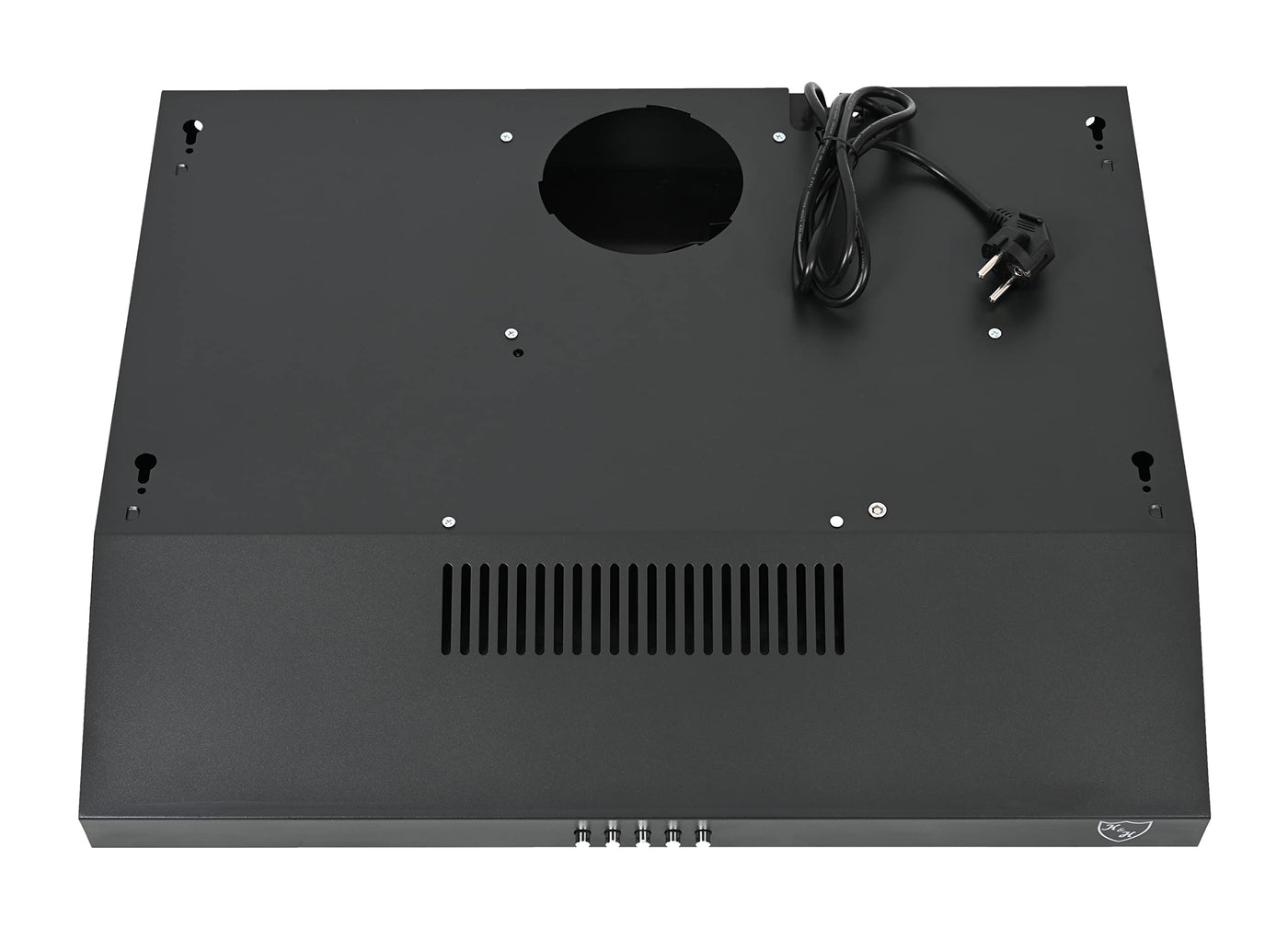 K&H Dunstabzugshaube 60cm, Unterbauhaube, LED, 200 m³/h, Energieklasse C, Metall-Fettfilter, UH01-60C-B (Schwarz)