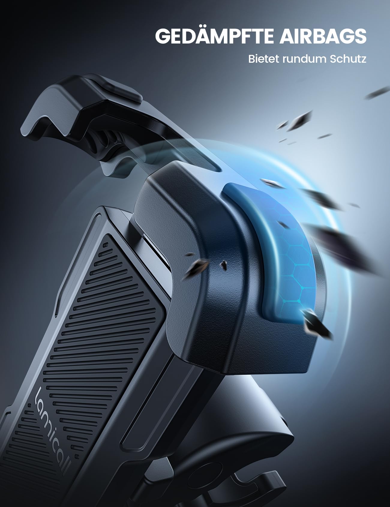 Lamicall Handyhalterung Motorrad, Handyhalter Fahrrad - 2025 Universal 360° Lenker Halter für iPhone 17 16 15 14 Pro Max Plus, Air, SE, 13 12 Pro Max Mini, 11 Pro Max, Xs, XR, Samsung S24, Smartphone