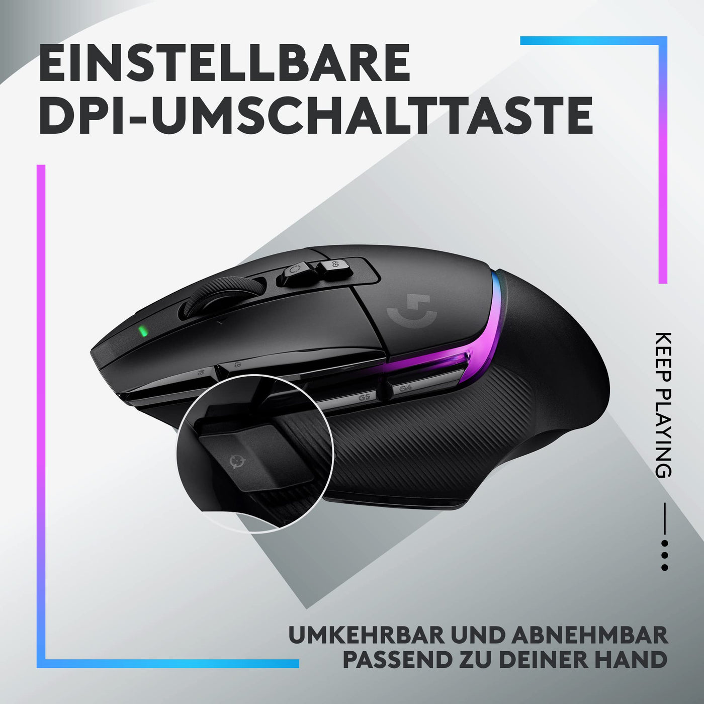 Logitech G502 X PLUS LIGHTSPEED Kabellose RGB-Gaming-Maus - Optische Maus mit LIGHTFORCE Hybridschaltern, LIGHTSYNC RGB, HERO 25K Gaming-Sensor, Kompatibel mit PC - macOS/Windows - Schwarz
