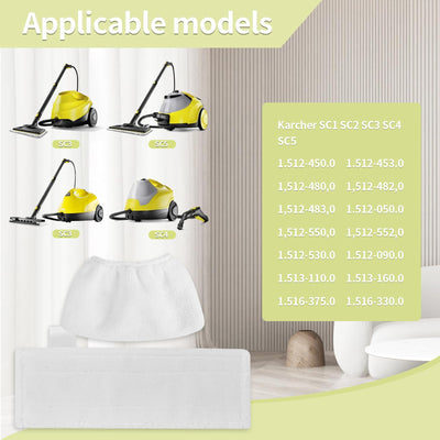 Awinker 8 Stück Mikrofaser-Überzugsset für Kärcher Dampfreiniger EasyFix SC3 SC5 SC4 SC2 4 Bodendüse 4 Handdüse Tuchset Zubehör