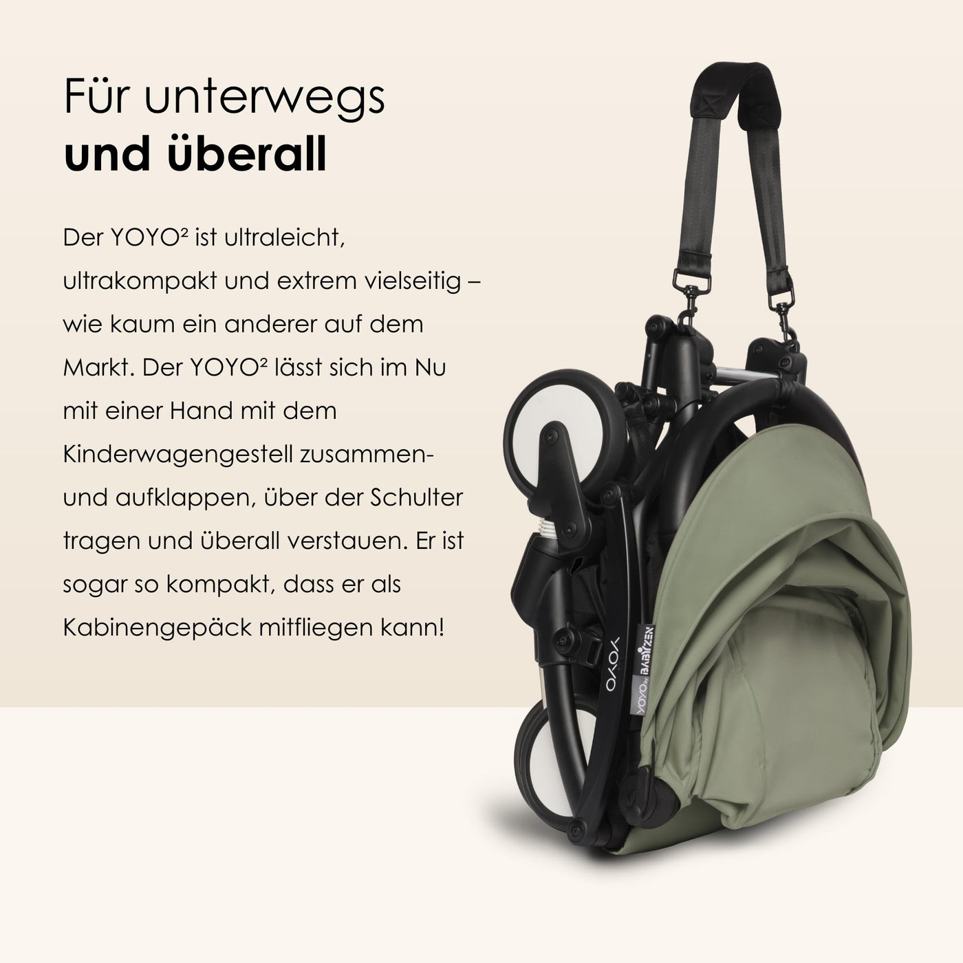 BABYZEN YOYO2 Kompletter Kinderwagen - Inklusive YOYO Liegewanne (Toffee), Kinderwagengestell (White) & 6+ Textilset (Toffee) - für Kleinkinder bis 22 kg