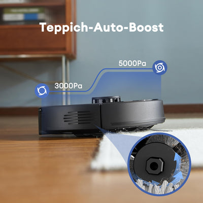 Ultenic D10 Saugroboter mit Wischfunktion, Staubsauger Roboter mit LiDAR Navigation 5000 Pa Saugkraft, 50 dB Saugroboter, Steuerung für Alexa Siri App, gut für Tierhaare Teppich Hartboden