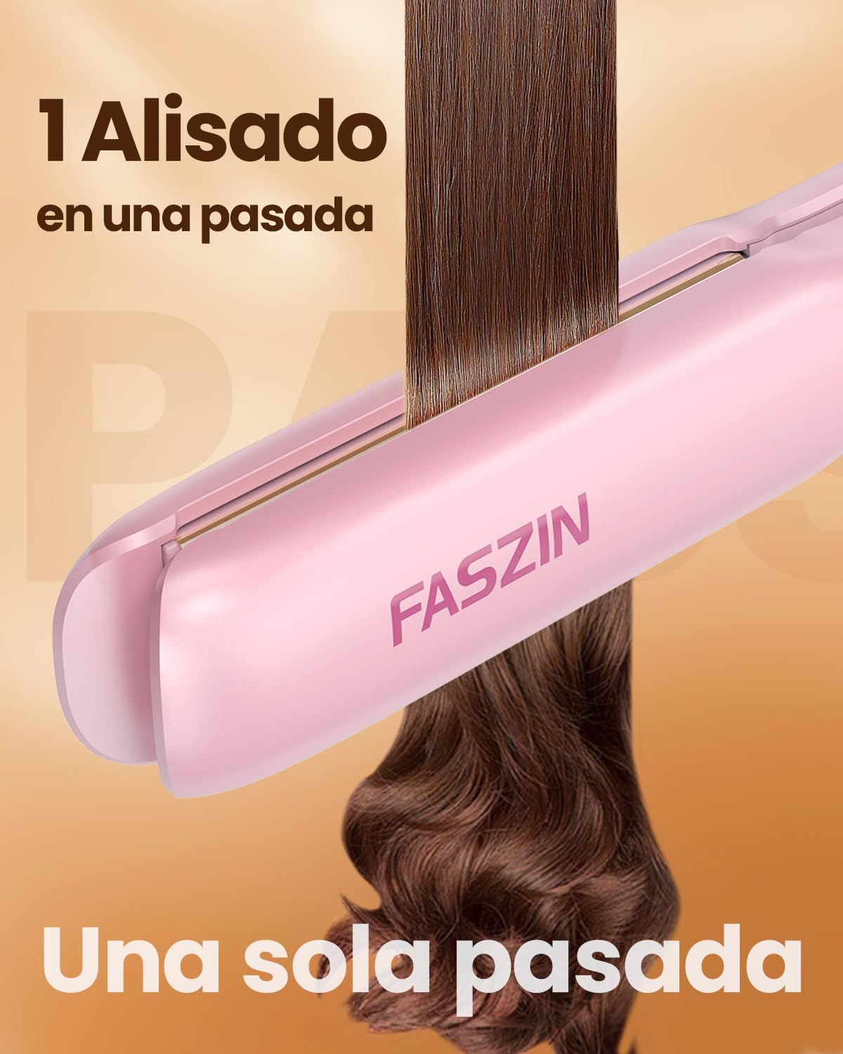 Faszin 2 in 1 Glätteisen Locken und Glätten, 20s Schnellaufheizung, Titanplatten Ionen Haarglätter für einen glatten Stil, 3D-Schwebepanel verhindert Haarziehen, mit LCD-Display, 130°C-230°C - Rosa