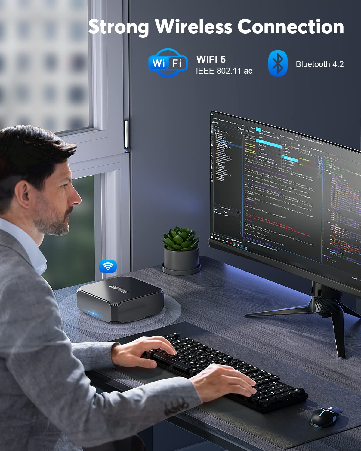 NiPoGi AK2 Plus Mini PC 16 GB DDR4 1 TB M.2 SSD, 12th Gen Intel Alder Lake-N100 (bis zu 3,4 GHz) Mini-Computer mit Dual-Display 4K HD/2x HDMI/WiFi 5/Gigabit-Ethernet, Tower für Zuhause/Büro