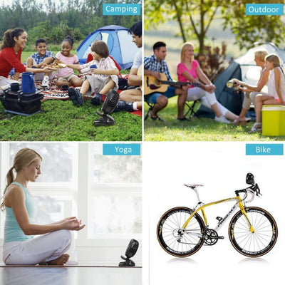 Mini USB Ventilator, Telgoner Leise Clip Tischventilator mit Wiederaufladbare Batterie, 3 Geschwindigkeitsstufen, 360 Drehbare Einstellbare Geschwindigkeiten für Schlafzimmer Büro Kinderwagen Camping