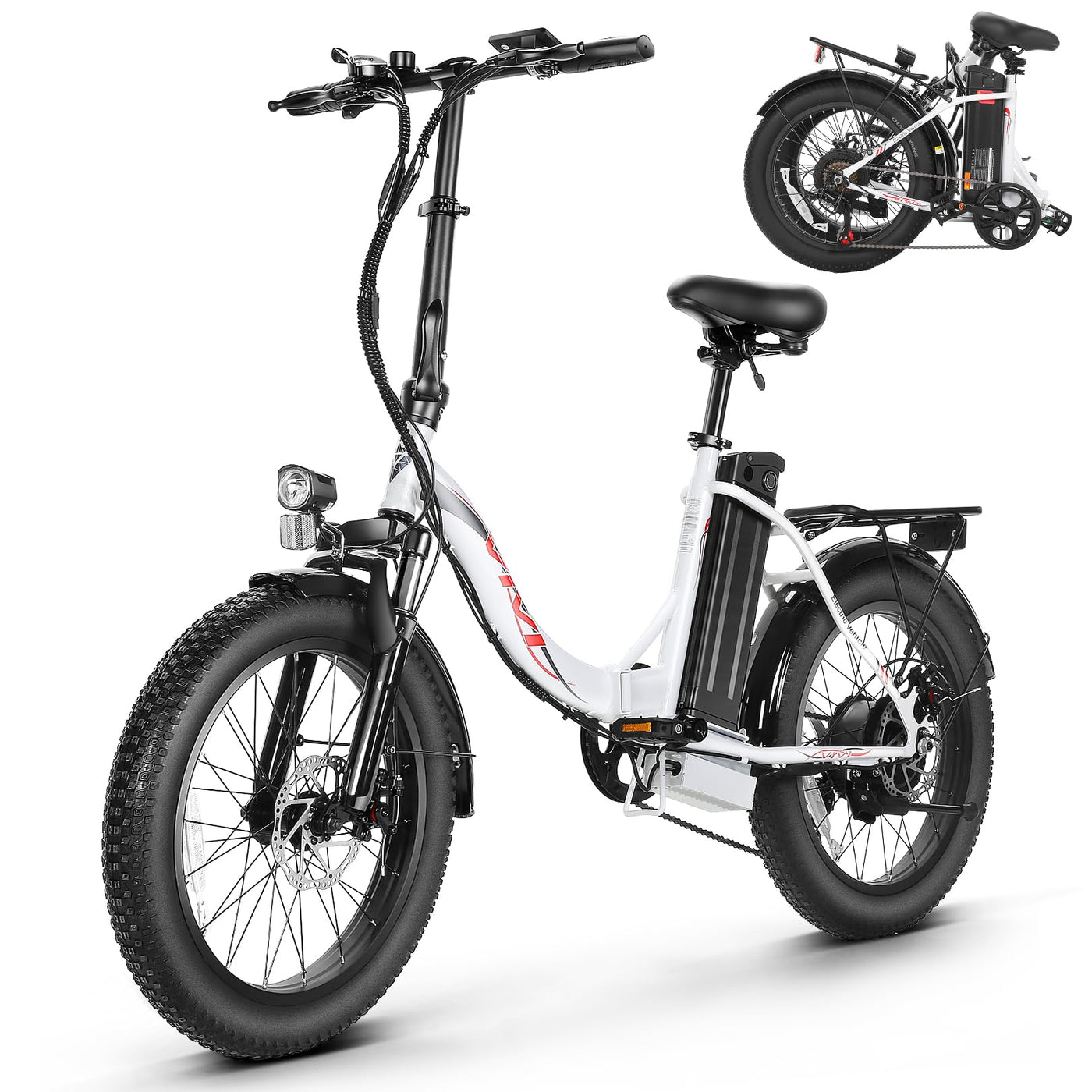 ANCHEER Klapprad E-Bike, 20"*3.0 Elektrofahrrad mit 36V 10.2Ah Lithium-Akku für Lange Reichweite bis 100KM, 250W Motor, 7 Gang für Herren Damen