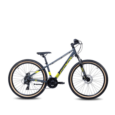 S'Cool Xroc Disc Alloy 26R 24S Kinder Mountain Bike (40cm, Grau/Gelb)