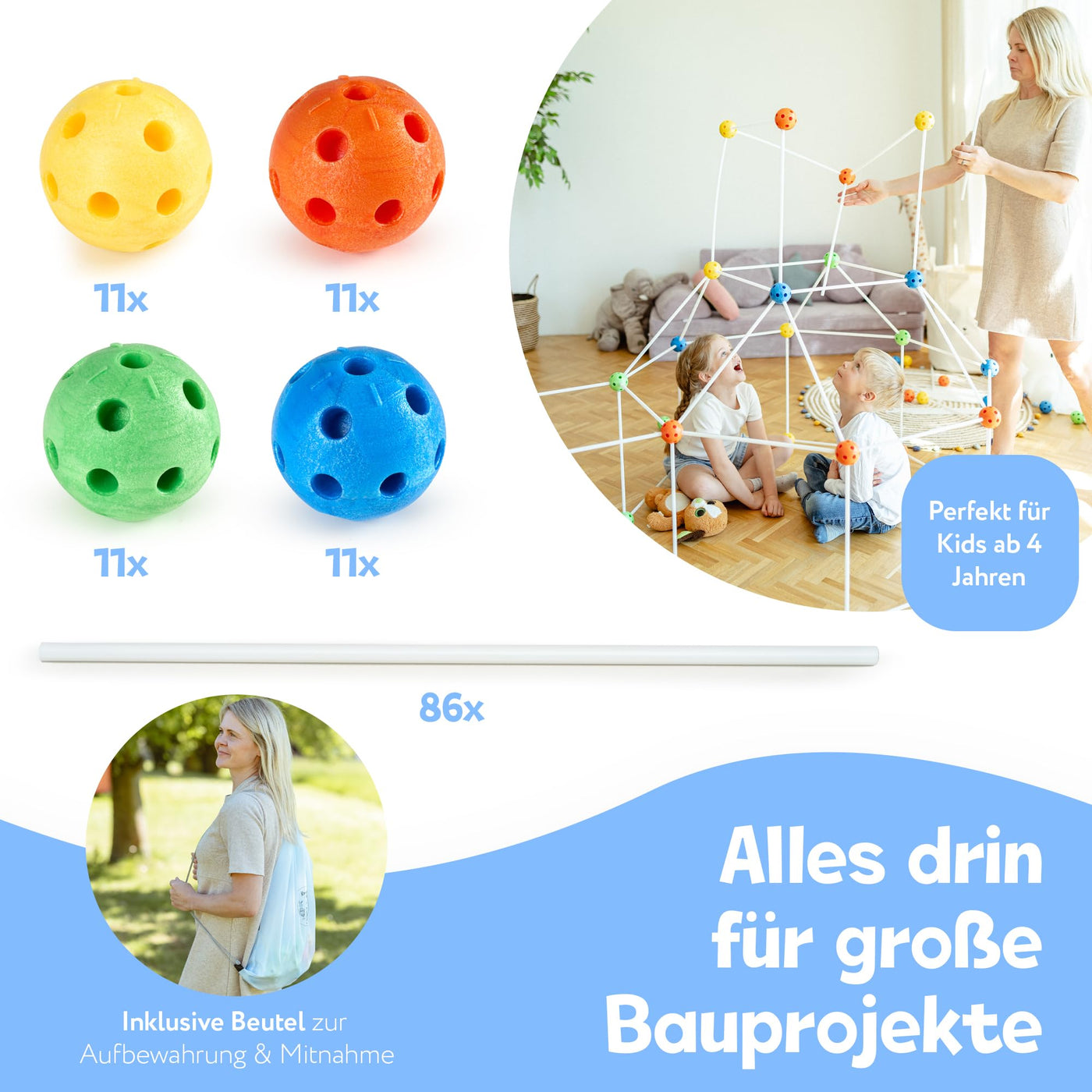 Kreativ Käfer Konstruktionsspielzeug DIY Höhle Bauen Kinder Set BAU Spielzeug Höhlenbauset Creative Fort Decke Bude Steckbaukasten Steckspiel Outdoor Indoor Garten