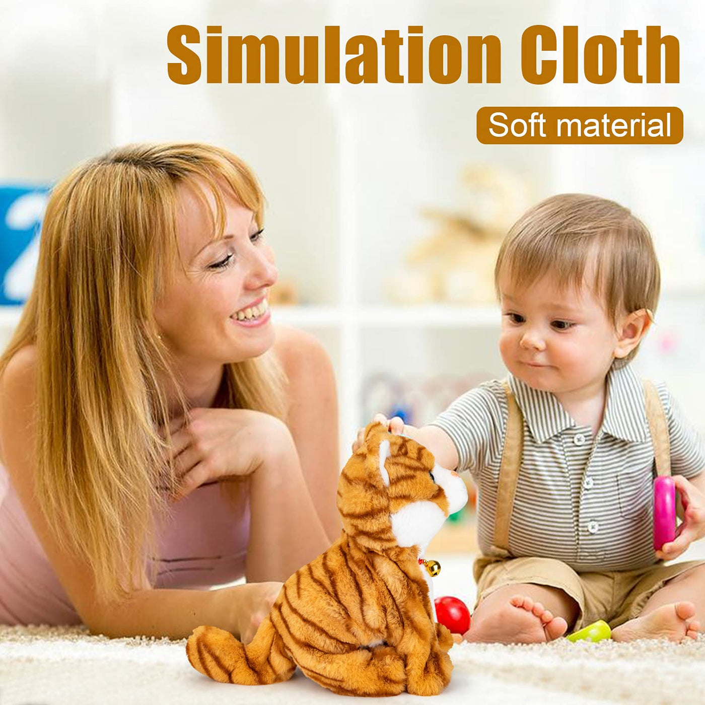 Smalody Interactive Plüschtiere, Neuheit Sound Control Elektronische Katze Elektronische Haustiere Roboter Katze Geschenk für Kinder