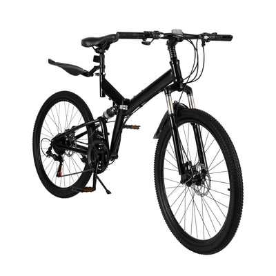CLEADONG 26 Zoll Mountainbike, 21-Gang Klappfahrrad Mountainbike Erwachsenen Fahrrad Klappbar Rennrad, Fully MTB für Mädchen Jungen Herren und Damen