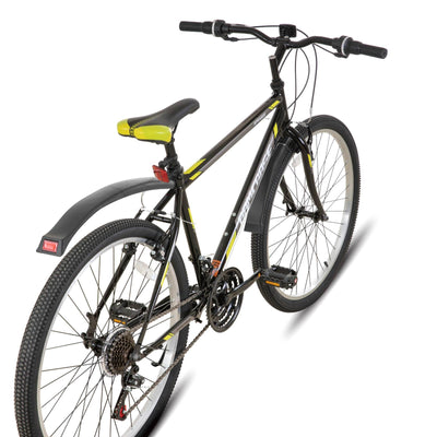 Hiland 26 Zoll Mountainbike für Männer Frauen, 21 Gänge High-Carbon Stahlrahmen, MTB-Fahrrad für Erwachsene Schwarz