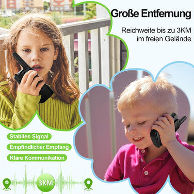 AWANFI Walkie Talkie Kinder, Walkie Talkie Aufladbar Li-ion Akku, Funkgerät Set, Walki Talki VOX, LCD Taschenlampe, Tastensperre, Walky Talky für Geschenk Camping Abenteuer, 3-12 Jahre