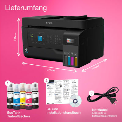EcoTank ET-4810 A4-Multifunktions-Wi-Fi-Tintentankdrucker, mit einem im Lieferumfang enthaltenen Vorrat an Tinten bis zu 3 Jahren