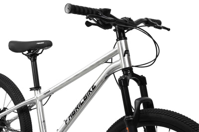 FabricBike Terra - Alu Mountainbike Jugendfahrrad 24 Zoll ab 8, 9, 10 und 11 Jahre, 7-Gang-Schaltung, Scheibenbremse, Federgabel, Kinder Fahrrad (Polished)