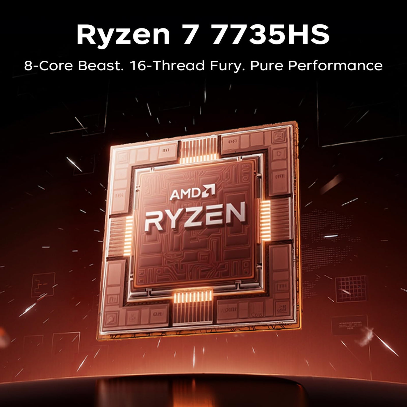 ACEMAGIC Gaming Laptop,Ryzen 7 7735HS,Bis zu 4,8GHz,16GB Ram DDR5 4800MHz 512GB SSD,16 Zoll FHD Display Laptop,Gaming Notebook mit beleuchteter Tastatur,WiFi-6,Metal Housing