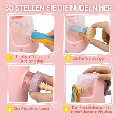 JONRRYIN Knete Set für Kinder, 65 Stück Knete Zubehör Knetwerkzeug mit 12 Modelliermasse, Kreatives Kinderknete Dough Nudelmaschine Spielset Geschenk für Mädchen & Junge (Rosa)
