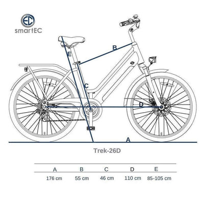 smartEC Trek-28D E-Bike Damen Trekking 250W Hinterradmotor Li-Ion-Akku 36V/13Ah Elektrofahrrad 28 Zoll Reichweite 90km bis 25 km/h Trekking City (Blau)