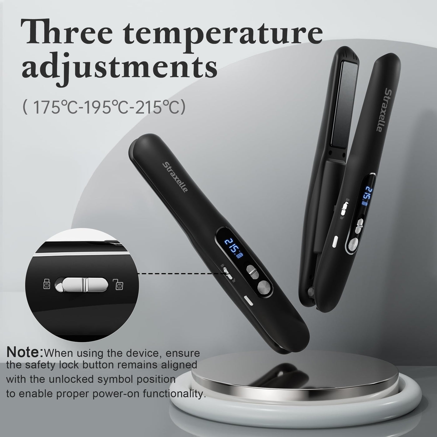 Straxelle Mini Glätteisen Kabellos 2 in 1 Glätteisen Locken und Glätten mit 5000mAh Reiseglätteisen 3 Einstellbare Temperaturen 175°C-215°C mit LED Anzeige für Frauen Männer (Weiß)