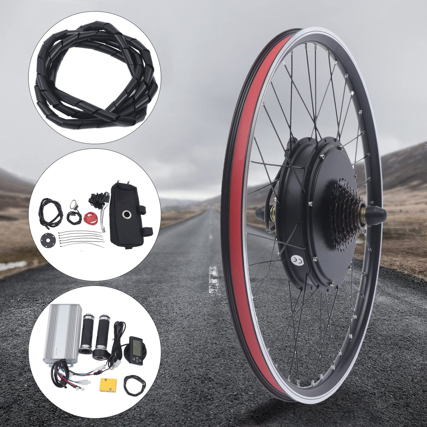 1500W 48V 26“ Hinterrad E-Bike Umbausatz,LCD Hinterrad E-Bike,E-Bike Umbausatz