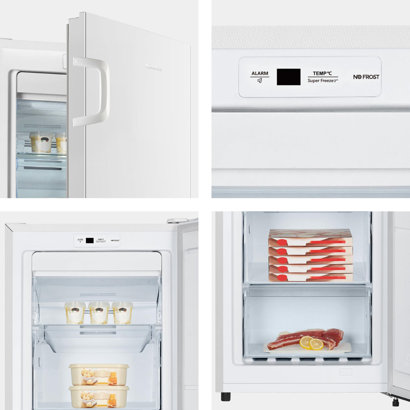 Hisense FV191N4AW2 Gefrierschrank/ TotalNoFrost/ SuperFreeze/ Türalarm/ Multiflow 360°/ BigBox/ 143,4 cm/ Gefrierteil 147 l/ 41 dB/ 205 kWh/Weiß