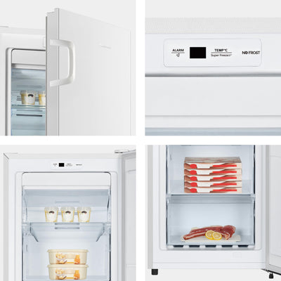 Hisense FV191N4AW2 Gefrierschrank/ TotalNoFrost/ SuperFreeze/ Türalarm/ Multiflow 360°/ BigBox/ 143,4 cm/ Gefrierteil 147 l/ 41 dB/ 205 kWh/Weiß